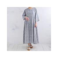 ノースリーブ/七分袖 スラっと楽ちん ひんやり リラックス 細魅せ切替 Aライン ワンピース