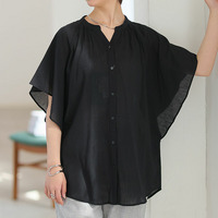 【風通るプレミアム】 フレアスリーブ ワイド ブラウス