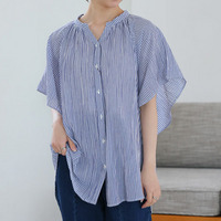 【風通るプレミアム】 フレアスリーブ ワイド ブラウス