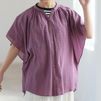 【風通るプレミアム】 フレアスリーブ ワイド ブラウス