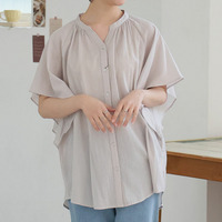 【風通るプレミアム】 フレアスリーブ ワイド ブラウス