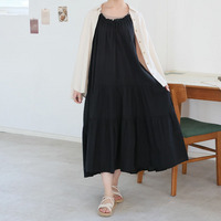 【風通るプレミアム】 ティアード切替え キャミワンピース