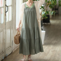 【風通るプレミアム】 ティアード切替え キャミワンピース