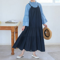 【風通るプレミアム】 ティアード切替え キャミワンピース