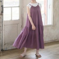 【風通るプレミアム】 ティアード切替え キャミワンピース