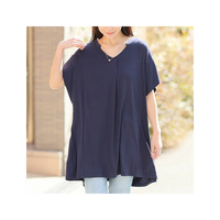 【TORORELAX】Aライン切替 スキッパー チュニック