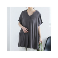 【TORORELAX】Aライン切替 スキッパー チュニック