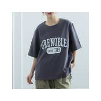 新色追加!! 【ハッピーさらりん】 カレッジプリント 裾ラウンド Tシャツ