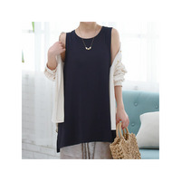 【TORORELAX】裾ラウンド/スリットから選べる タンクトップ