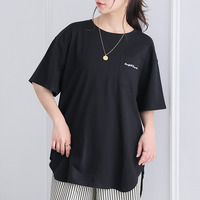 新色追加!! もっと楽ちん! さらっと涼やか 裾ラウンド チュニック丈 Tシャツ