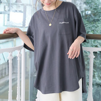 新色追加!! もっと楽ちん! さらっと涼やか 裾ラウンド チュニック丈 Tシャツ