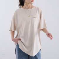 新色追加!! もっと楽ちん! さらっと涼やか 裾ラウンド チュニック丈 Tシャツ