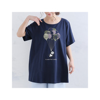 綿100％ 3プリントから選べる、ぽっちゃりさんの夏の味方。お腹が隠れる 大活躍 Tシャツ
