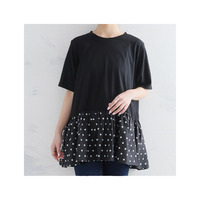 無地と柄から選べる ペプラム トップス