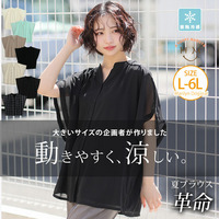 大きいサイズの企画者が作りました！ 腕周り快適 シフォン ブラウス
