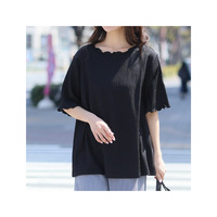 可愛いも着やすいも我慢しない！ さらりと着映える ゆるっと楽ちん カット楊柳 Tシャツ