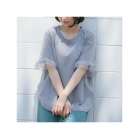 さらすべ滑らか！！ 肌触り自慢のシルケット ひんやり レース袖 Tシャツ