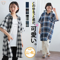 フード付き シャツ ワンピース