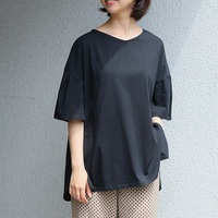 さらさら快適！ 夏のひんやり 袖タック フレア チュニック Tシャツ