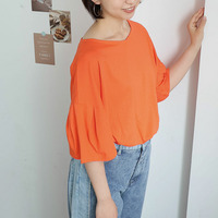 さらさら快適！ 夏のひんやり 袖タック フレア チュニック Tシャツ