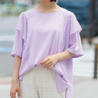さらさら快適！ 夏のひんやり ラッフル ショルダー Tシャツ