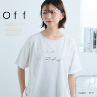 シアー使い 箔プリント Tシャツ