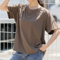 首回り苦しくない！ 体型別対応 綿 肌触り心地良い 綿フライス ラウンドネックT