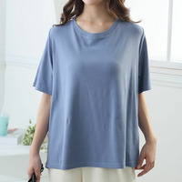 首回り苦しくない！ 体型別対応 綿 肌触り心地良い 綿フライス ラウンドネックT