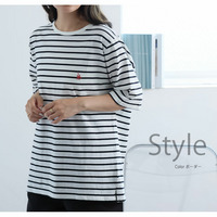 綿100％ 刺しゅう入り ベーシック コットン Tシャツ