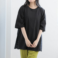 お腹すっぽり 裾レース Tシャツ