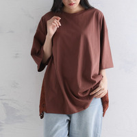 お腹すっぽり 裾レース Tシャツ