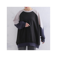 厚すぎないのが着やすい！！配色デザイン ポンチ スウェット トップス