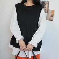 【再入荷】【お腹カバー お尻カバー】華奢魅せ×お洒落 さっと着てパッと可愛い 1枚で完結 ドッキング トップス