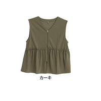 カットジョーゼット ペプラム ZIP ベスト
