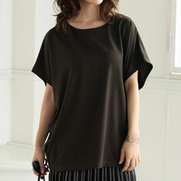 大人の今どきベーシック 立体感 ポンチ トップス 選べる袖丈