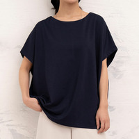 大人の今どきベーシック 立体感 ポンチ トップス 選べる袖丈