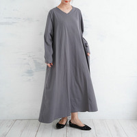 ＵＳＡコットン ネックが選べる Ａライン ワンピース