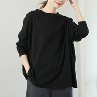 綿100Tシャツ 袖リブ ビッグ プルオーバー