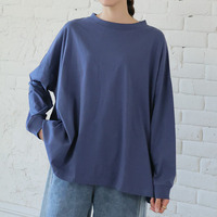綿100Tシャツ 袖リブ ビッグ プルオーバー