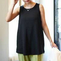 呼吸するコットン100％ 楽のび ワッフルシリーズ ゆったりタンクトップ