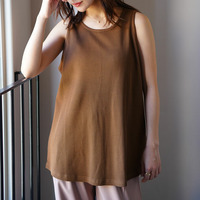 呼吸するコットン100％ 楽のび ワッフルシリーズ ゆったりタンクトップ