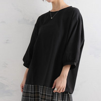 【エアリコTシャツシリーズ】 バルーン 七分袖 トップス