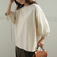 【エアリコTシャツシリーズ】 バルーン 七分袖 トップス