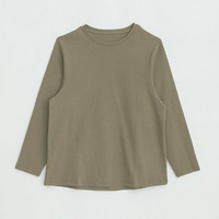 名品！選べるシルエット 綿 ベーシックロンT コットン Tシャツ ラウンドネック 長袖 半袖 深Uネック