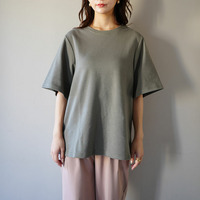 名品！選べるシルエット 綿 ベーシックロンT コットン Tシャツ ラウンドネック 長袖 半袖 深Uネック