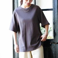 名品！選べるシルエット 綿 ベーシックロンT コットン Tシャツ ラウンドネック 長袖 半袖 深Uネック