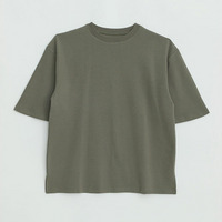 名品！選べるシルエット 綿 ベーシックロンT コットン Tシャツ ラウンドネック 長袖 半袖 深Uネック