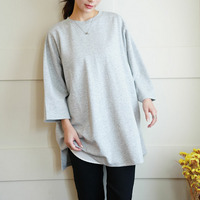 スウェット苦手さんも嬉しい！ 綿 トレーナーライク Tシャツ コットン ロンT 長袖 七分袖 ビッグシルエット