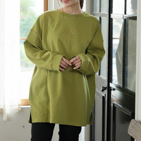 新色追加！スウェット苦手さんも嬉しい！ 綿 トレーナーライク Tシャツ コットン ロンT 長袖 七分袖 ビッグシルエット