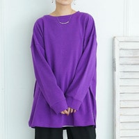 【再入荷】新色追加！スウェット苦手さんも嬉しい！ 綿 トレーナーライク Tシャツ コットン ロンT 長袖 七分袖 ビッグシルエット 大きいサイズ